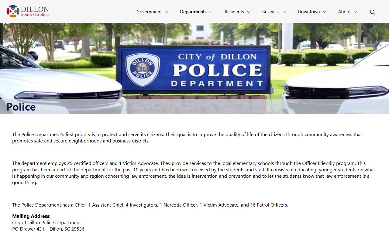 Dillon County arrest records police source