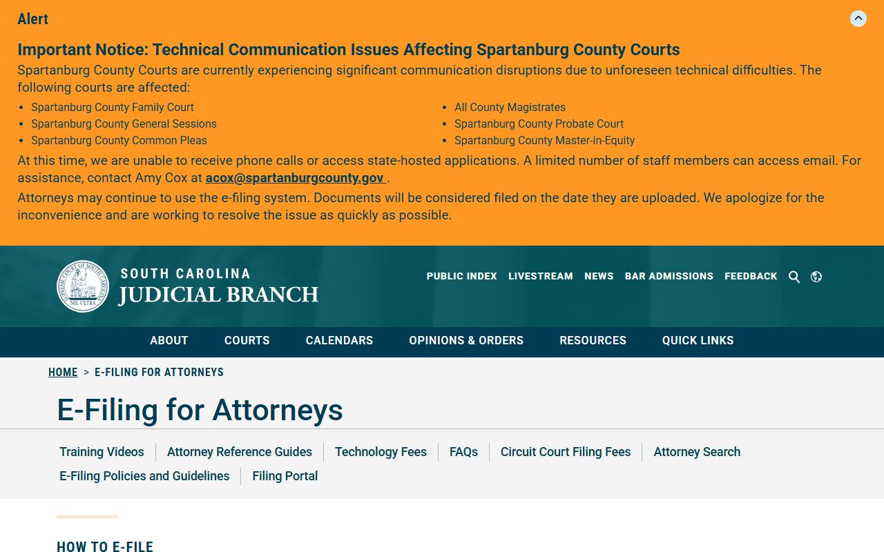 Dillon County Circuit Court Common Pleas e-filing records