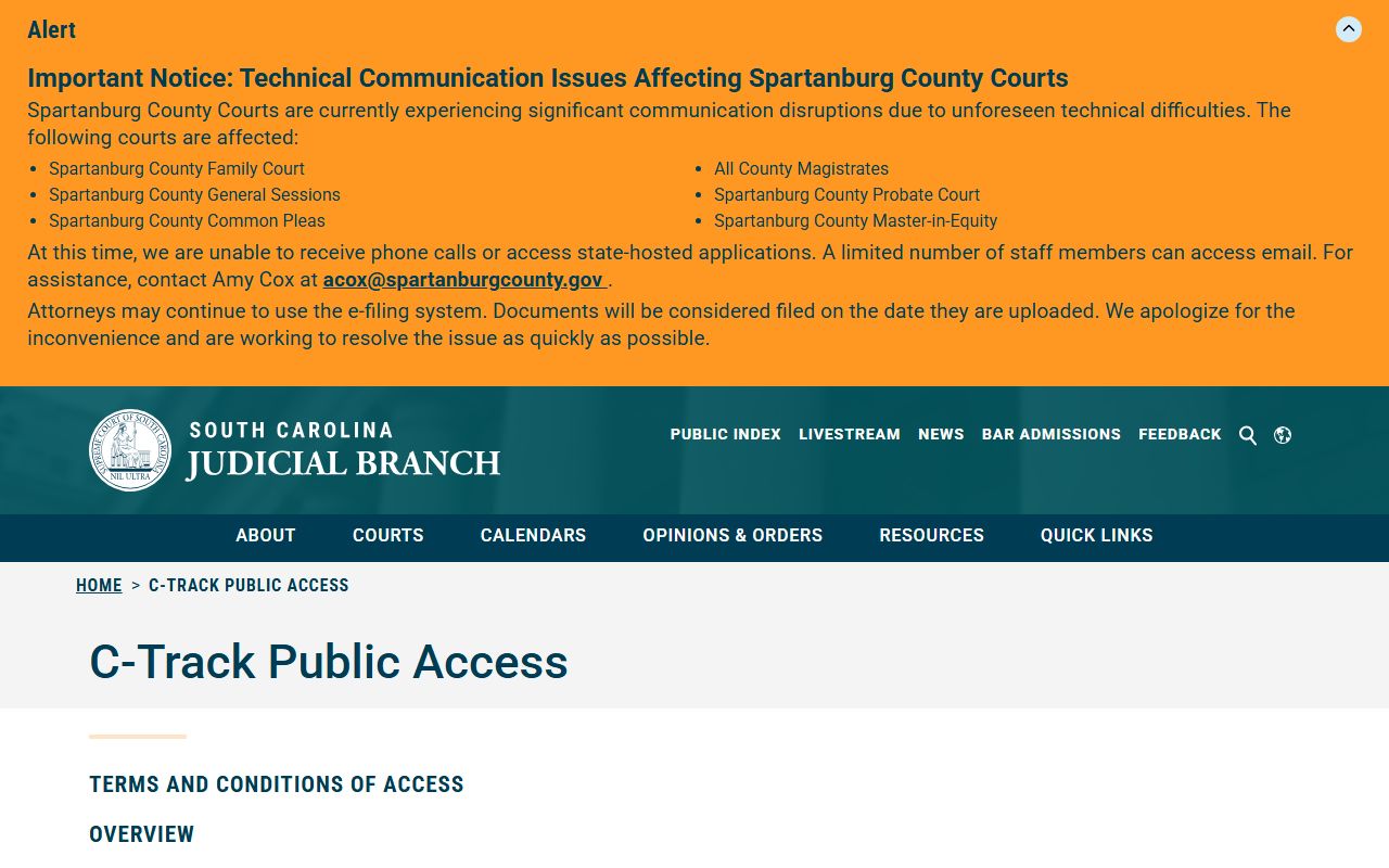 Dillon County Circuit Court appellate records C-Track
