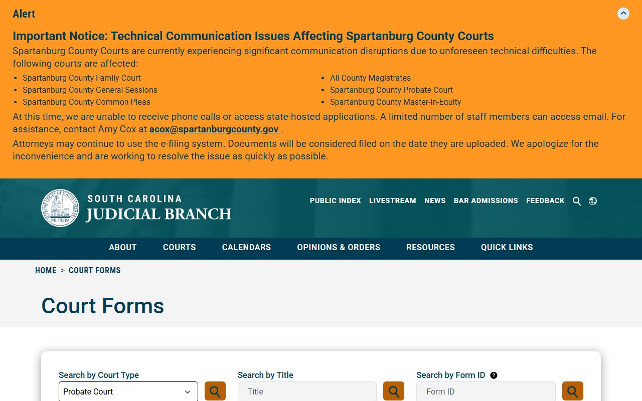 Dillon County court dockets probate forms source
