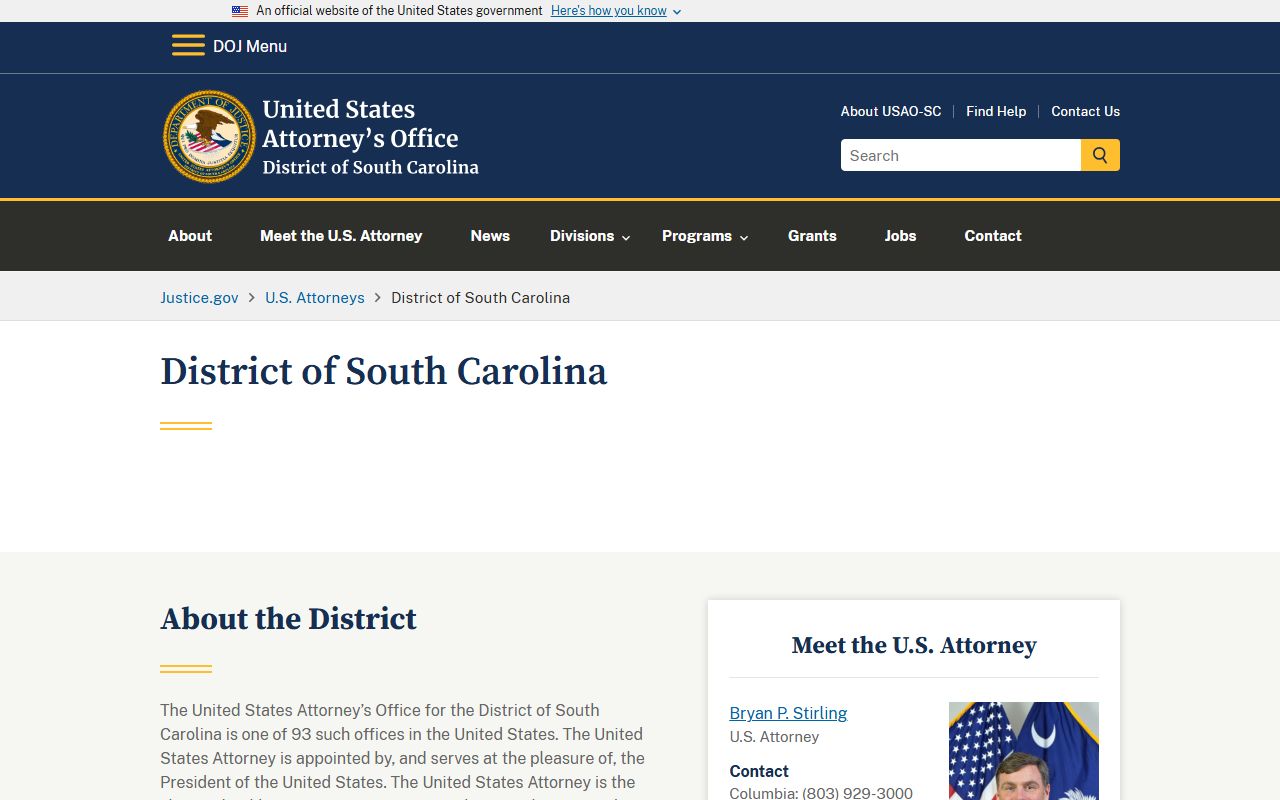 Dillon County inmate records and federal prosecution source