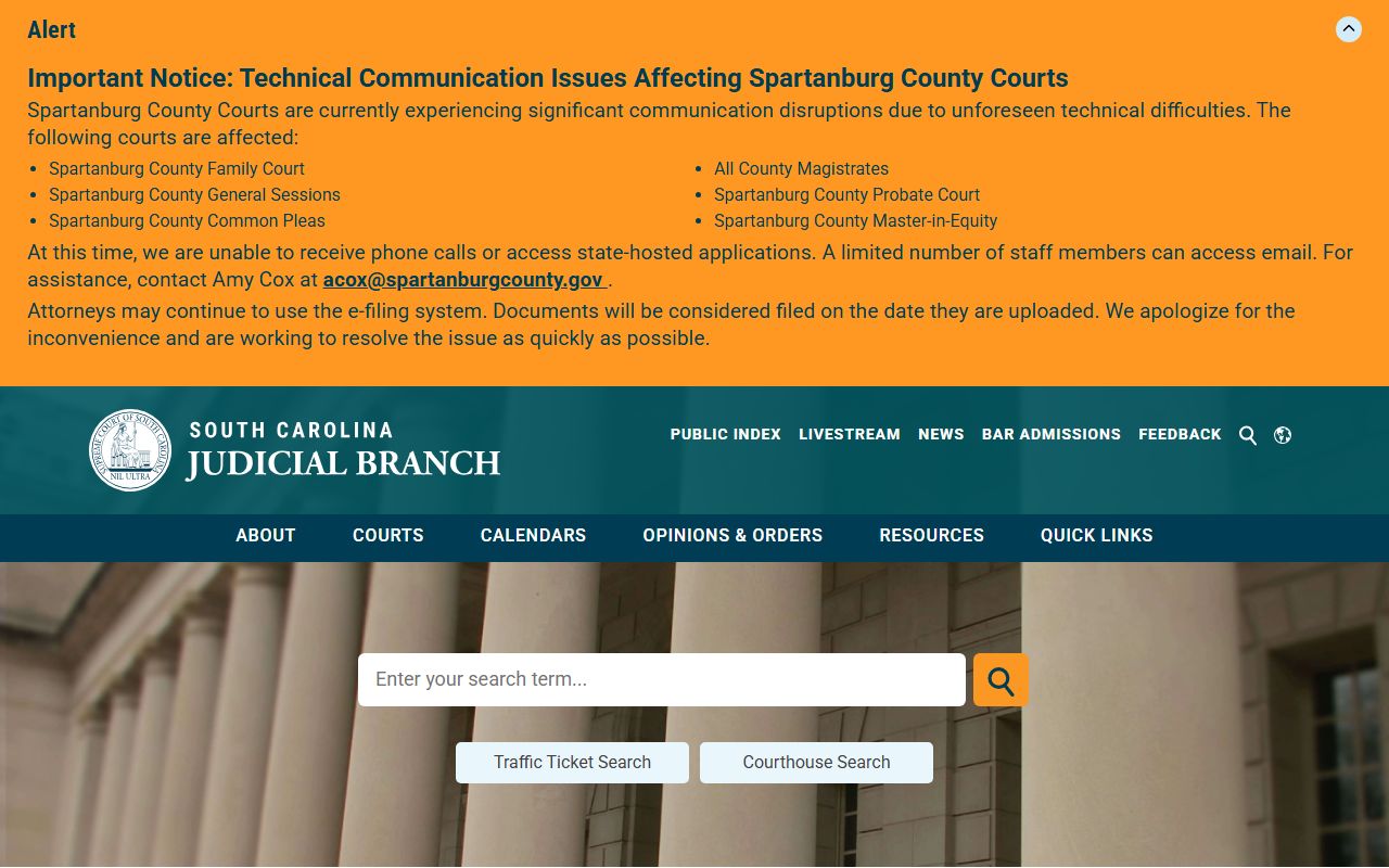 Dillon County court records South Carolina Judicial Branch homepage